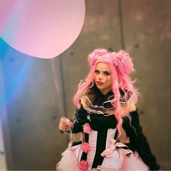 New Black and White Striped with Pink accents Boned Underbust corset - Picture 6 of 6